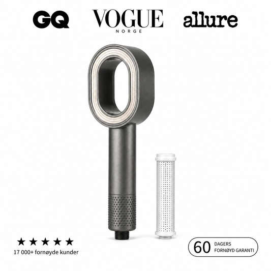 Roligere hud og mindre frizz innen 30 dager med Aqualéa filtrerende dusjhode.